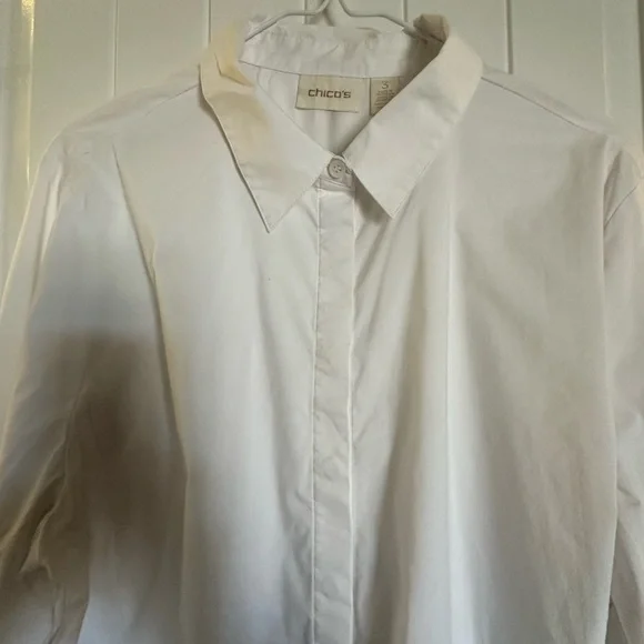 XL- Chico's Crisp White Tunic/Shirt - Picture 5 of 9